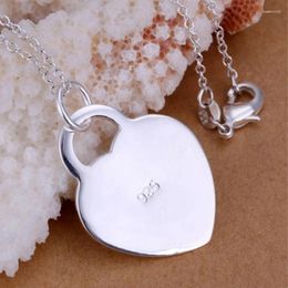 Pendant Necklaces Gifts Silver Plated Pendants For Women Heart Tag Collar Jewellery