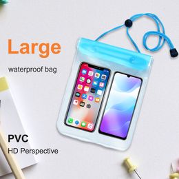 Large Waterproof Phone Case Pouch Bag for iPhone 14 13 Samsung Huawei Swimming Pouch Dry Bag Cellphone Mobile Smartphone Cover