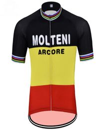 2018 MOLTENI ARCORE Team BELGIUM Retro CLASSICAL ONLY SHORT SLEEVE ROPA CICLISMO SHIRT CYCLING JERSEY CYCLING WEAR SIZEXS4XL2587157