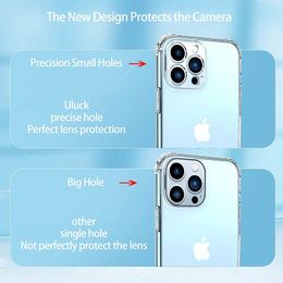 Air Bag Soft TPU Clear Case For Iphone 14 13 12 11 Pro Max 14 Plus Case For iPhone 12 13 Mini XS X XR 7 8 Shockproof Cover