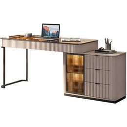 *Minimalism, high-end skin sensitive office chair, computer desk,modern simple and light luxury study, retractable desk, dresser