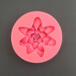 New Succulent Flower Silicone Mould Resin Plaster Fondant Mousse Cake Mould Aromatherapy Candle Making Pastry Baking Decoration