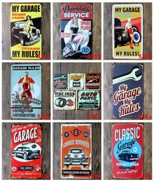 Metal Tin Sign Retro Garage Service Painting Rules Iron Paintings Vintage Craft Home Restaurant Decoration Pub Signs Wall Art Stic6571381