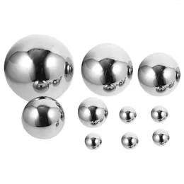 Decorative Figurines 10pcs Stainless Steel Gazing Hollow Ball Reflective Garden Sphere Pond Balls Seamless Floating Globe