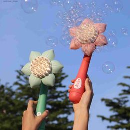 Sand Play Water Fun Bubble Gun Kids Toy 23 Hole Bubbles Machine Soap Blower Gun Toys Summer Party Games Electric Soakers Bath Toys Childern Gift L47