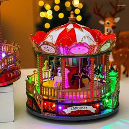 Decorative Figurines 67JE Birthday Valentines Day Wedding Musical Box LED Light Desk Ornaments