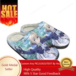 Slippers Violet Evergarden Home Cotton Mens Womens Plush Bedroom Casual Keep Warm Shoes Anime Custom Thermal Indoor Slipper