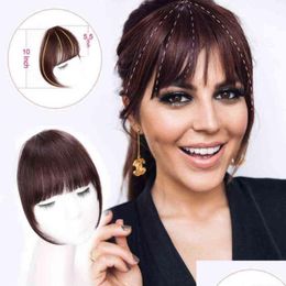 Hair Pieces Nxy Hairpieces Human Oblique Qi Bangs Lady Sideburns013175600 Drop Delivery Products Extensions Othvc