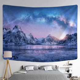 wall tapestry Tapestries hanging sun Starry moon Bohemia psychedelic landscape witchcraft home wall decoration black and white R0411