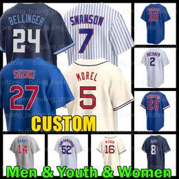 24 Cody Bellinger Baseball Jersey 7 Dansby Swanson 18 Shota Imanaga 27 Seiya Suzuki Chicagos 23 Ryne Sandberg Christopher Morel Ian Happ Cubs Nico Hoerner Ernie Banks