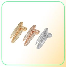 Nail Ring Luxury Designer Jewellery Star Diamond Rings For Women Titanium Steel Alloy GoldPlated 2022 Fashion Accessories Never Fad6540588