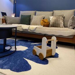 Klein Blue Flower Art Carpet Large Area Luxury Living Room Carpets Comfortable Soft Bedroom Decorative Rugs Balcony Rug Alfombra