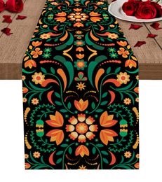 Day of The Dead Mexican Festival Table Runner Dining Table Tablecover Placemat Home Kitchen Tablecloth Decoration