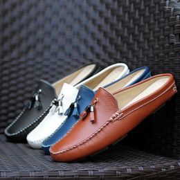 Casual Shoes Men Summer Half Loafers Fashion Breathable Slippers Man Lightweight Mules For Leather Sandals Flats Drag