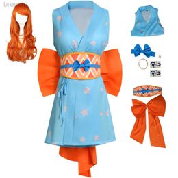 Anime Costumes 2023 New CosDaddy Anime Nami Cosplay Costumes Kimono Dress Wig Suits Adult Women Halloween Carnival Cosplay Costume 240411