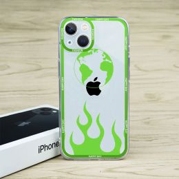 Cool Flames Pattern Phone Case for IPhone 11 13 14 15 Pro Max 12 Mini 7 XS XR SE20 8 Plus Fire Print Silicone Clear Cover Fundas