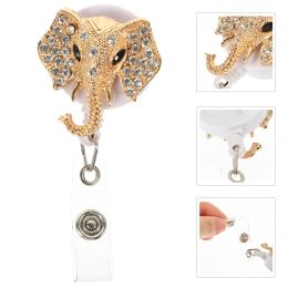 Metal Brackets Swivel Id Badge Clip Holder Alligator Rotating Stand Elephant Reel Name Belt Retractable Bling Animal Buckle