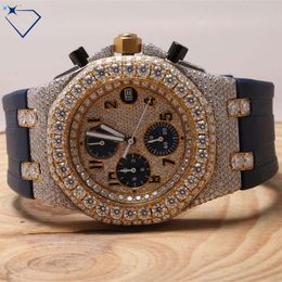 Luxo Parecendo totalmente assistir Iced para homens Mulher Top artesanato exclusivo e caro Mosang Diamond Relógios para Hip Hop Industrial luxuoso 49219