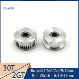 2GT 30 Teeth Tensioner Pulley Bore 3/4/5/6/7/8/9/10mm GT2 30Teeth Regulating Guide Pulley With Bearing Idler Synchronous Wheel