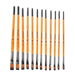 12pcs Professional Watercolour Paint Brushes Set Round Pointed Tip Nylon Hair Artist Acrylic Brush For Acrylic Watercolour Gouache Pen