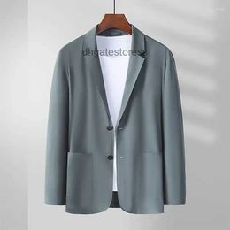 Mens Suits Fashion Business Casual Korean Version Handsome Slim British Trench Coat Ice Silk Sunscreen Spring Summer Blazer