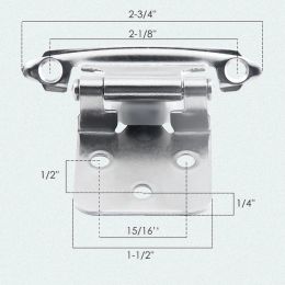 2PCS Kitchen Hinges Overlay Self Closing Face Mount Cupboard Door Hinge For Every Traditional Kitchen & Bath Cabinet