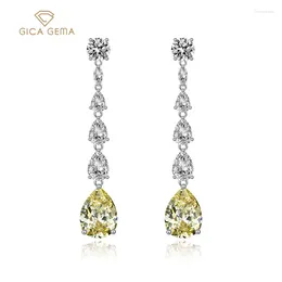 Dangle Earrings GICA GEMA Luxury 925 Sterling Silver Created Citrine Gemstone Drop Women Fine Jewelry Wholesale