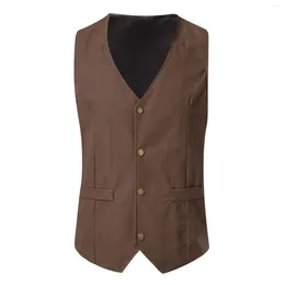 Men's Vests Men Mediaeval Clothing Retro Mens Solid Colour Short Vest Halloween Costume 2024 Brand Steampunk Vintage Waistcoat