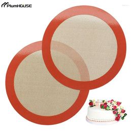 Baking Tools Non Stick Round Silicone Mat Heat Resistant Cake Pan Liner Sheets Pad Macaron Pizza Bread Cook For Oven Air Fryer