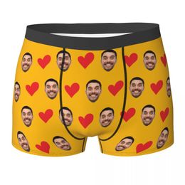 Personalized Face Photo Underwear - Custom Heart Boxer Briefs - Custom Men Briefs - Gift For Husband - Anniversary Gift for Dad