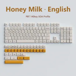Accessories Honey Milk PBT Keycap XDA Profile English Japanese Thai Russian Korean For Gaming Mechanical Keyboard for Cherry MX Switch