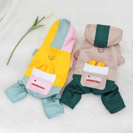 Dog Apparel Pet Clothes Cotton Autumn And Winter Products Warm Cold Keeping Plush Pockets Four Legged Cute
