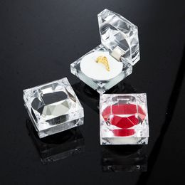2023 New Transparent Jewelry Package Box Acrylic Ring Earring Wedding Storage Clear Crystal Diamond Packaging Gift Box Hot Sale