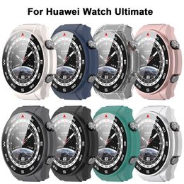 Full PC Protective Case Hard Shell For Huawei Watch Ultimate Screen Protector Cover Tempered Glass Film Clear Watches Accessory