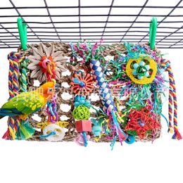 Parrot Swing Toy Colourful Five-Pointed Star Colourful Bird Swing Chewing Toys Parrot Climbing Net Bite-resistant Safe Bird Toys