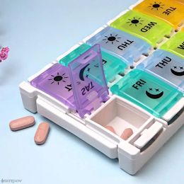 Weekly Pill Organiser Case Pill Box 7 Days In German Pill Box 7 Compartments 2 Compartments Easy To Open German 14 Compartments