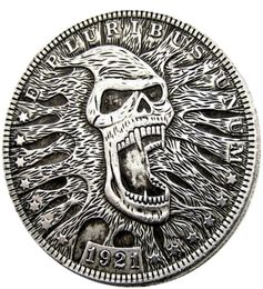 HB36 Hobo Morgan Dollar skull zombie skeleton Copy Coins Brass Craft Ornaments home decoration accessories9199831