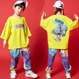 Boys Hip Hop Dance Clothing Loose T-Shirt Or Graffiti Joggers Pants For Girls Street Dance Clothes For Kids Fancy Costume