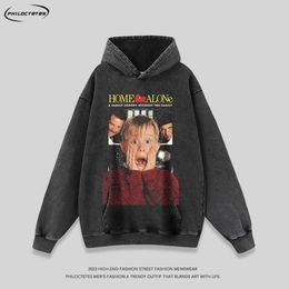 Designer Sweater New Products Listed Explosions American Hooded Sweaters Unisex Washed and Worn Loose Fitting Round Neck Movie Poster Printed Hoodie Trend