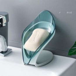 Kitchen Bathroom Supplies Leaf Shape Soap Box Drain Soap Holder Box Soap Dish With Drain Water Newest Portable Soap Dish