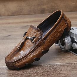 Casual Shoes Brand Fashion Men Genuine Leather Loafers Italian Luxury Soft Bottom Business Moccasins Antiskid Boat