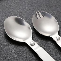 Spoons Camping Spoon Fork Set Portable Stainless Steel Spork For Outdoor Picnics Travel Multifunctional Backpackers