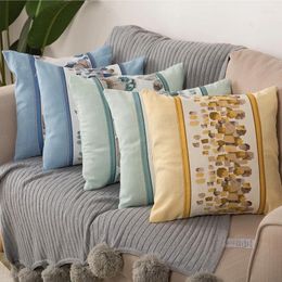 Pillow Modern Splicing Cover Stone Flower Sofa Car Seat Pillowcase Home Decoration Cotton Double Side