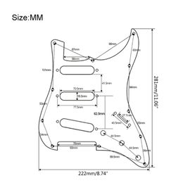 S+S+S 11 Hole Left Handed Strat Guitar Pickguard for USA/Mexican Made Standard Guitar Scratch Plate