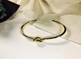stainless steel knotted bracelet men and women friendship bracelet silver rose gold open C shaped bracelet Jewellery Luxury designer9808750