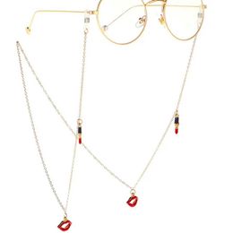 Eyeglasses chains Fashion Decorative Lipstick Womens Copper Glasses Chain Glasses Frame Glasses Chain Necklace Sunglasses Rope Strap C240411