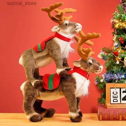 Stuffed Plush Animals Cute Reindeer Plush Toy Christmas Deer Doll Xmas Elk Toy Christmas Decorations Merry Christmas For Kids Toy Gift L411