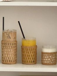 Wine Glasses Vine Woven Handmade Glass Coffee Cup Juice American Milk Water Italian Concentrated Cover Cups Double Wall