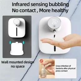 Liquid Soap Dispenser Wall-mounted Automatic Temperature Display Touchless Foam Dispensers Auto Sensor Hand Bathroom Accessories