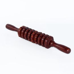 Yoga Meridian Rod Nine Fine Wheel Shaft Whole Body Massage Roller Pounded Waist Back Massage Neck Leg Wooden Massager